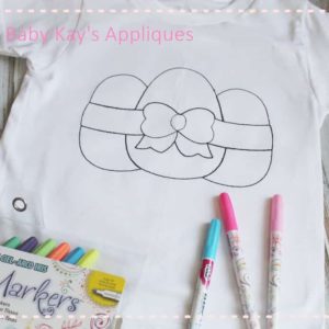 Egg Trio with Bow Sketch {Four Sizes}