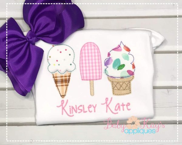 Ice Cream Trio Sweet Girl Lamb {Four Sizes}