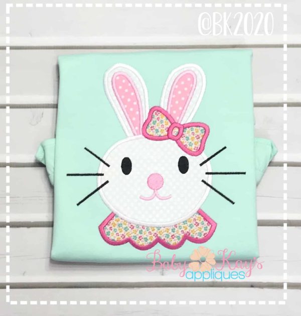 Girl Bunny Face with Bow {Four Sizes}