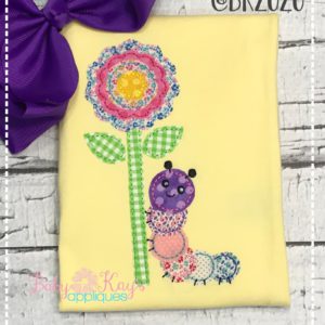 Flower with Caterpillar {Four Sizes}