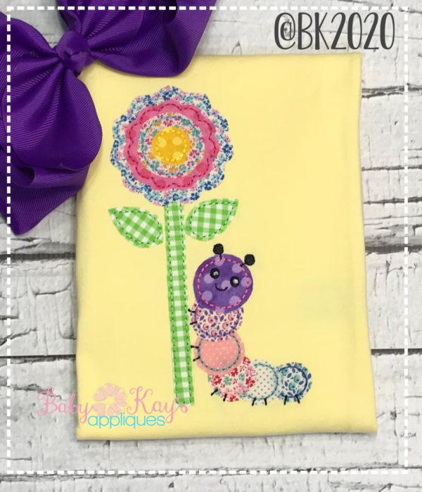 Flower with Caterpillar {Four Sizes}