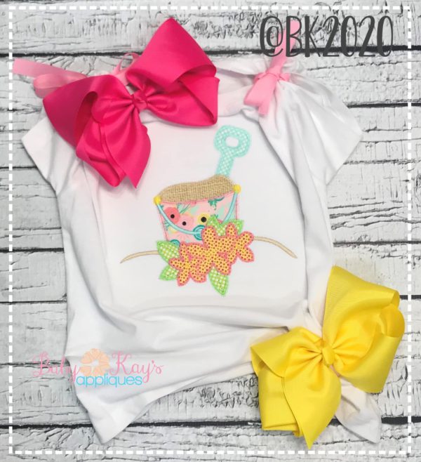 Sand Bucket with Flowers {Four Sizes}
