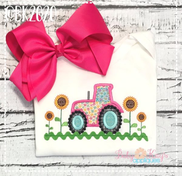 Tractor with Sunflowers {Four Sizes}