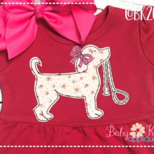 Girl Dog with Leash {Four Sizes}