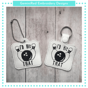 I'd Hit That Bowling Key Fob {Eyelet & Snap}