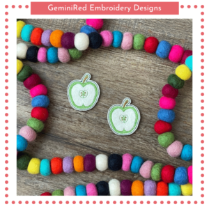 In the Hoop Apple Slice Feltie {4x4}