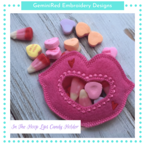 In The Hoop Lips Candy Holder {Four Sizes}