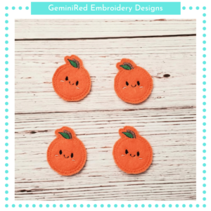 In the Hoop Orange Feltie {4×4}