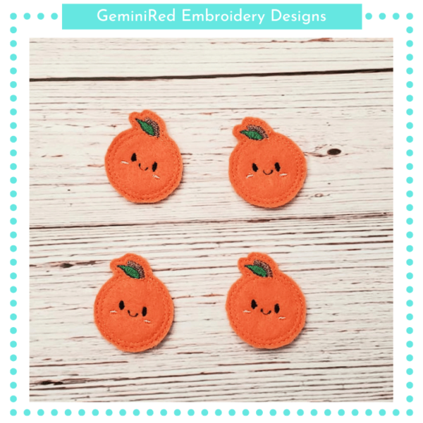 In the Hoop Orange Feltie {4×4}