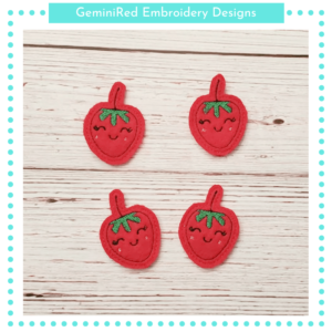 In the Hoop Strawberry Feltie {4×4}