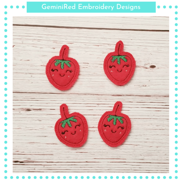 In the Hoop Strawberry Feltie {4×4}