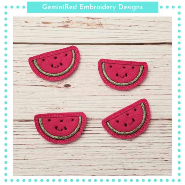 In the Hoop Watermelon Feltie {4×4}