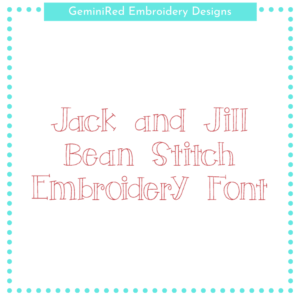 Jack & Jill Bean Stitch Font {Five Sizes}