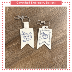 Jewish Dove Key Fob {Eyelet & Snap}