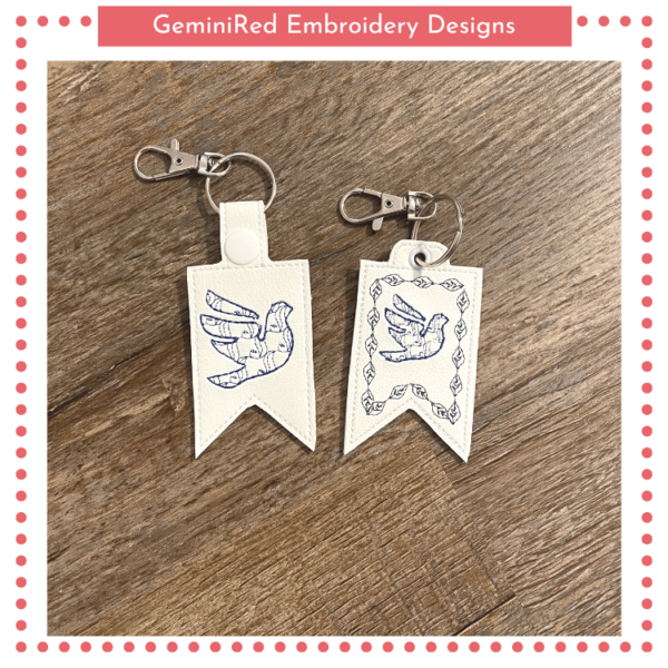 Jewish Dove Key Fob {Eyelet & Snap}