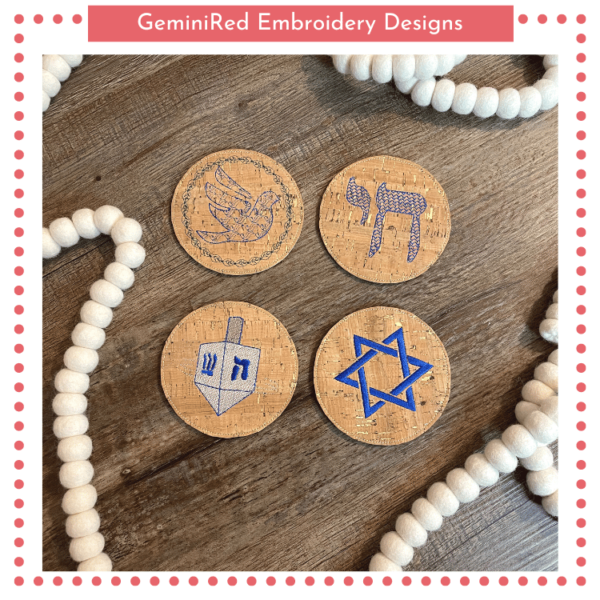 Jewish Symbols Coaster Set {4x4} - Image 3