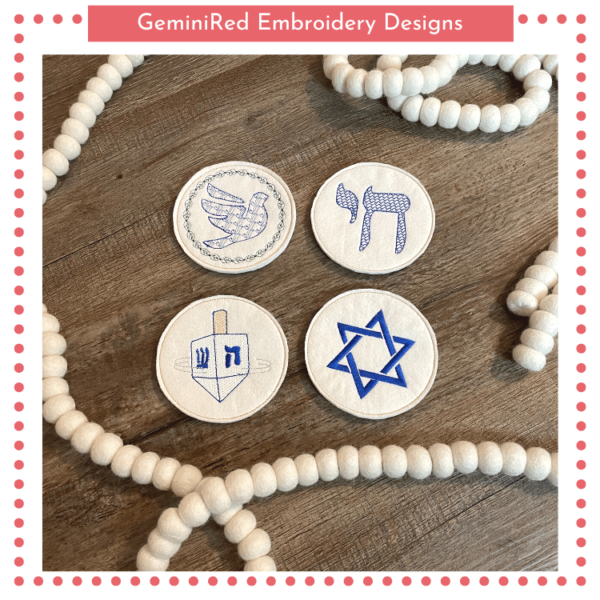 Jewish Symbols Coaster Set {4x4} - Image 2