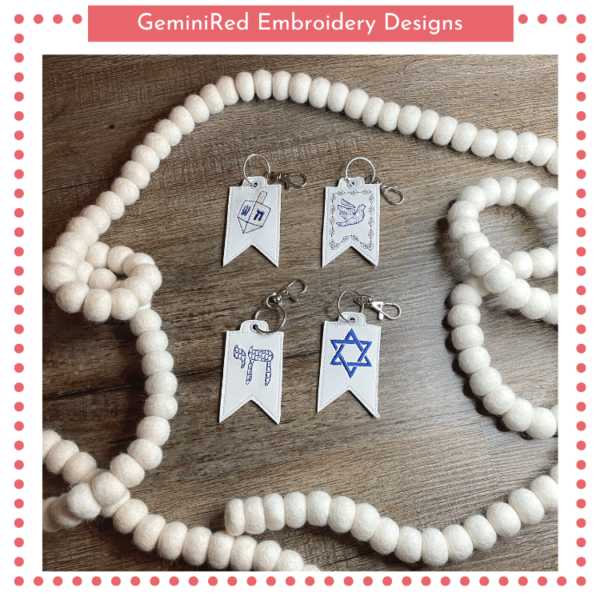 Jewish Symbols Key Fob Set {Eyelet & Snap}