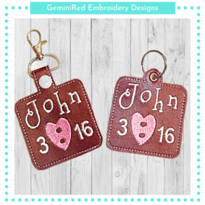 John 3:16 Key Fob {Eyelet & Snap}