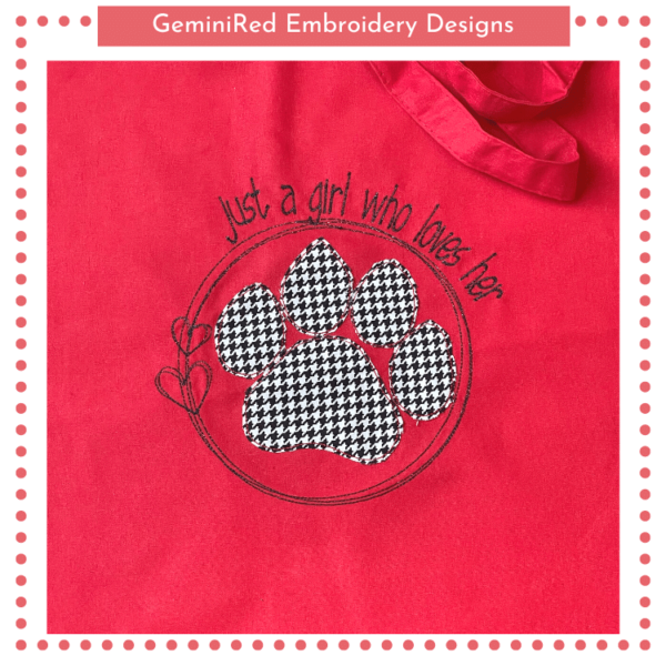 Just a Girl Who Loves Her Dog Appliqué {Five Sizes} - Image 2