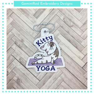Kitty Yoga Key Fob {Eyelet & Snap}
