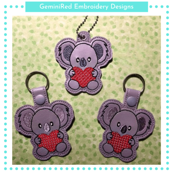 Koala Love Key Fob {Eyelet & Snap} - Image 2