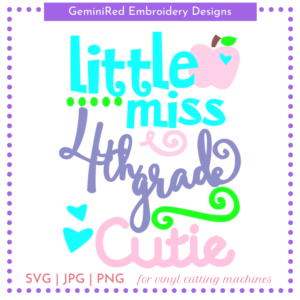 CUT FILE - 4th Grade Cutie