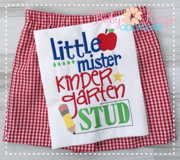 Little Mister Kindergarten Stud  {Three Sizes}