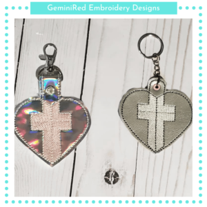 Love Cross Key Fob {Eyelet & Snap}