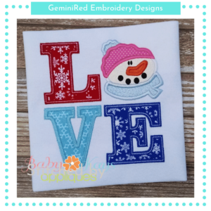 LOVE Snowman {Four Sizes}