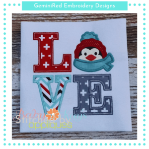 LOVE Winter Penguin {Four Sizes}
