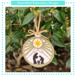 Manger Cross Stitch Ornament {4x4}