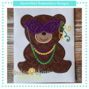Mardi Gras Bear {Four Sizes}