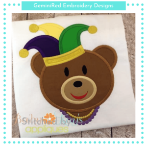 Mardi Gras Jester Bear {Four Sizes}