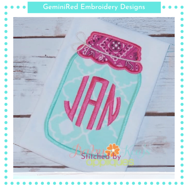 Mason Jar Appliqué {Four Sizes} - Image 2