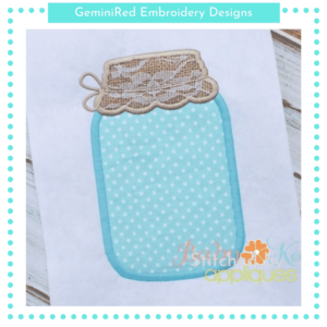 Mason Jar Appliqué {Four Sizes}
