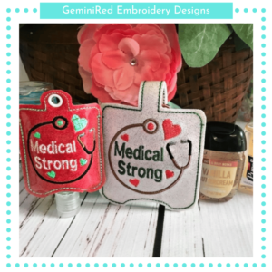 Medical Strong Large Sanitizer Holder {Eyelet & Snap}