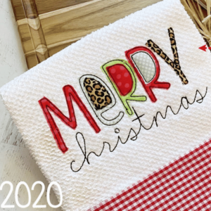 Merry Christmas Appliqué & Script {Four Sizes}