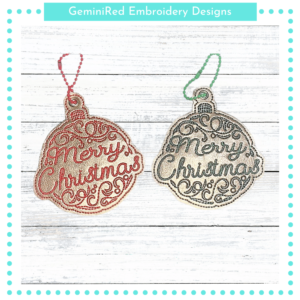 Merry Christmas Ornament {4x4}