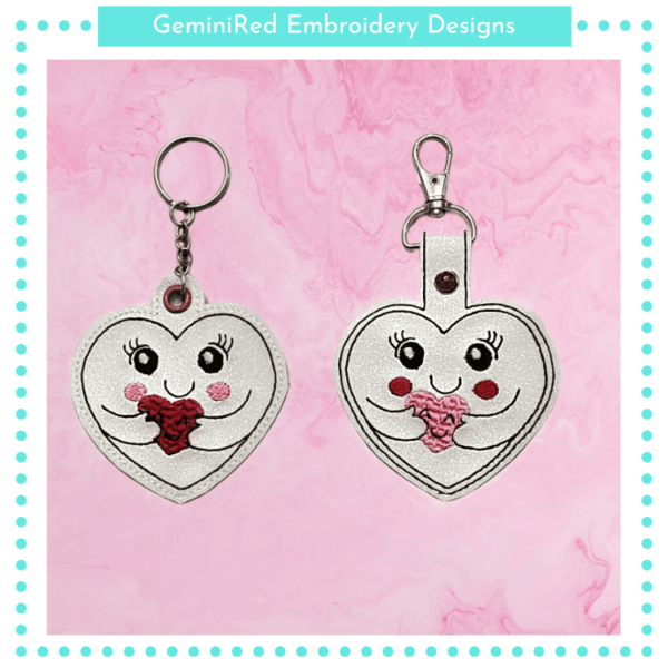 Mom and Child Heart Key Fob {Eyelet & Snap} - Image 2