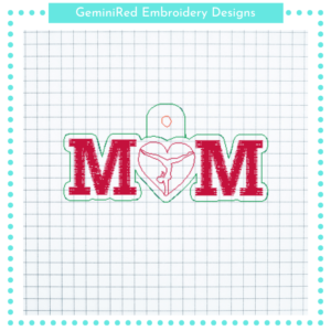 Mom Loves Gymnastics Key Fob {Eyelet & Snap}