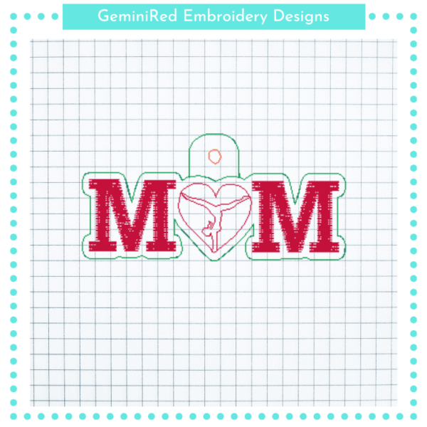 Mom Loves Gymnastics Key Fob {Eyelet & Snap}