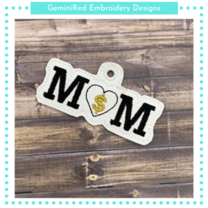 Mom Loves Money Key Fob {Eyelet & Snap}