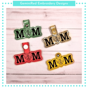 Mom Loves Theatre Key Fob {Eyelet & Snap}