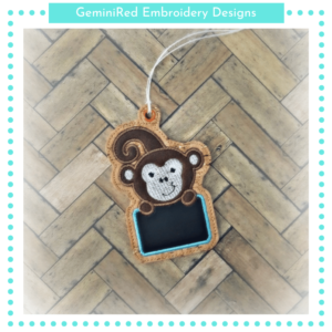 Monkey Gift Tag Ornament {4x4}