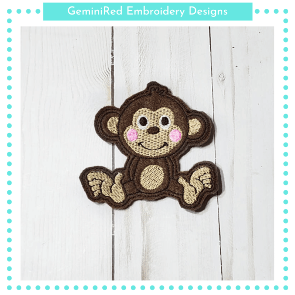 Monkey Play Animal Feltie {4x4}