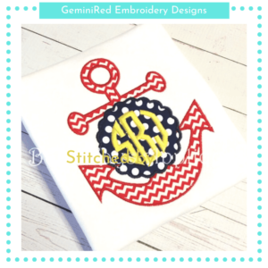 Monogram Anchor Appliqué {Four Sizes}