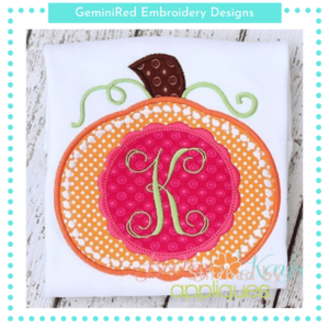 Monogram Pearl Stitch Pumpkin {Four Sizes}
