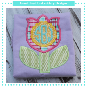 Monogram Tulip Flower {Four Sizes}