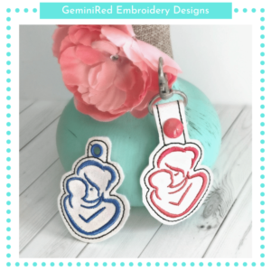 Mother & Child Key Fob {Eyelet & Snap}